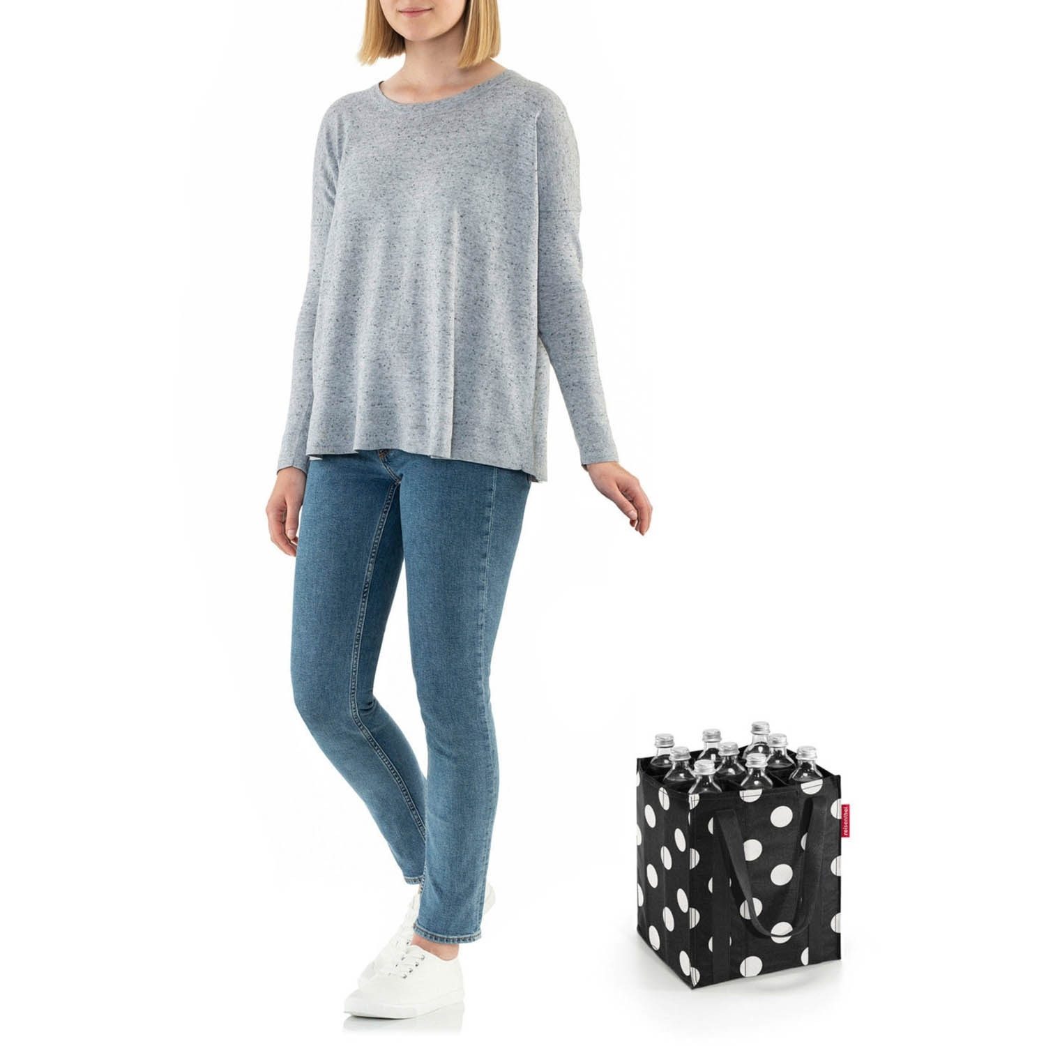 REISENTHEL® Tragetasche BOTTLEBAG, Flaschentasche, Schwarz, Weiß, (1-tlg), Punkte