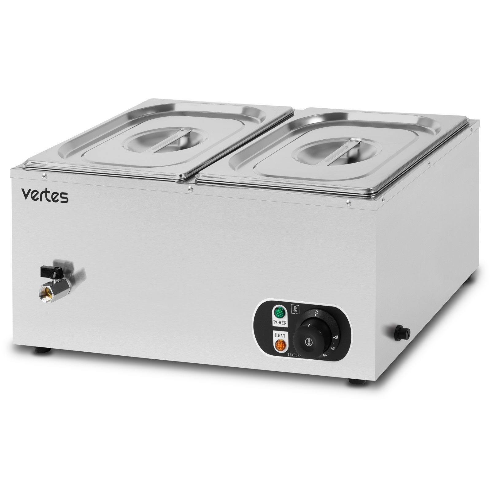 vertes Speisenwärmer Speisenwärmer Buffetwärmer Wärmebehälter Für Speisen Elektrisch 1500W, Inkl 2X 1/2 GN Behälter mit Deckel für 2X 10L