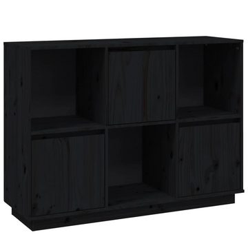 vidaXL Sideboard Sideboard Schwarz 110,5x35x80 cm Massivholz Kiefer (1 St)