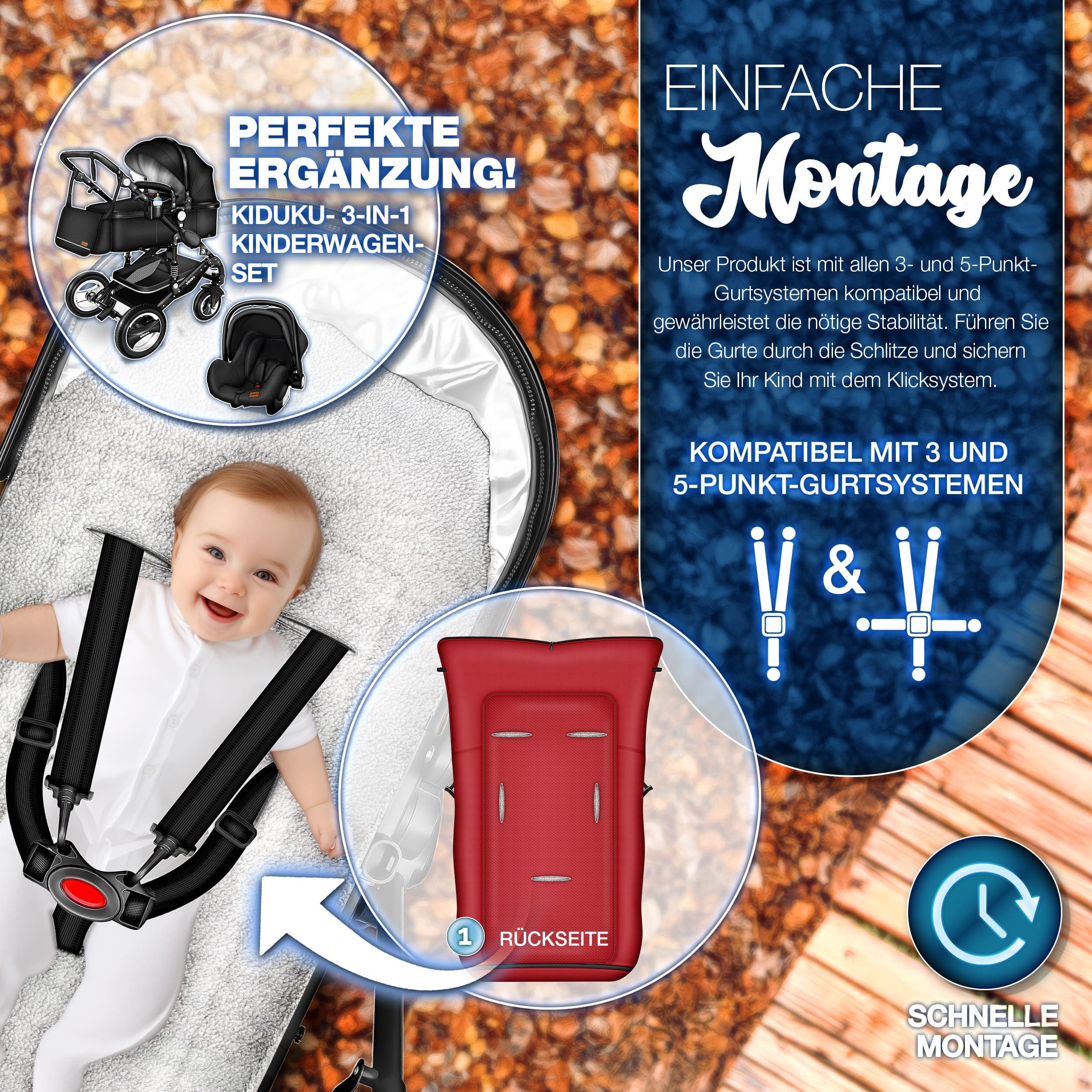 KIDUKU Fußsack KIDUKU® Babyfußsack Baby Winterfußsack Kinderfußsack Fußsack Winter, Tasche – Bild 3 von 5