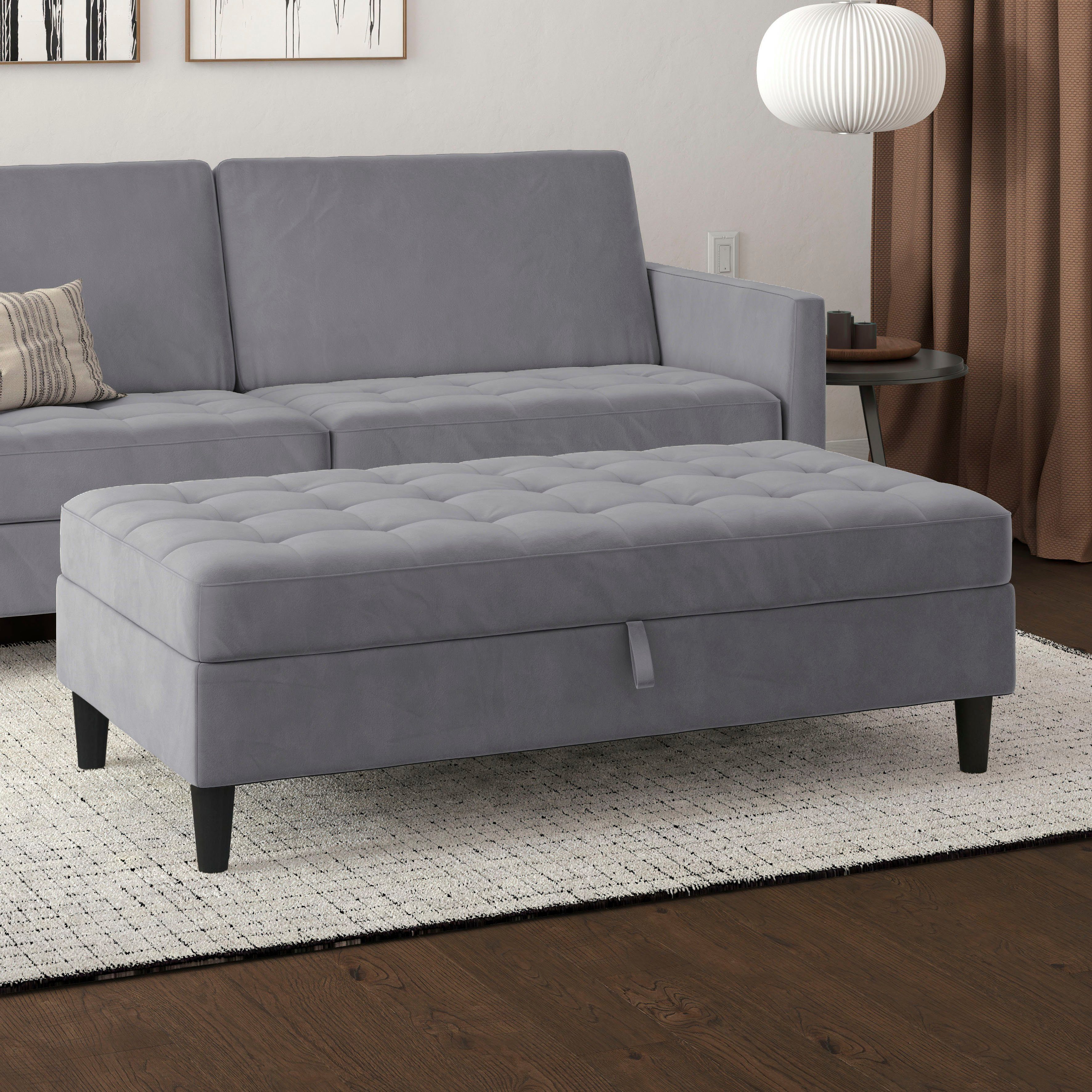 Dorel Home Stauraumhocker Presley, Polsterhocker mit Stauraum, frei im Raum stellbar, Sitzhöhe 43 cm