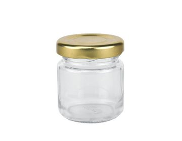 MamboCat Einmachglas 100er Set Sturzglas 53 ml To 43 goldener Deckel incl. Rezeptheft, Glas