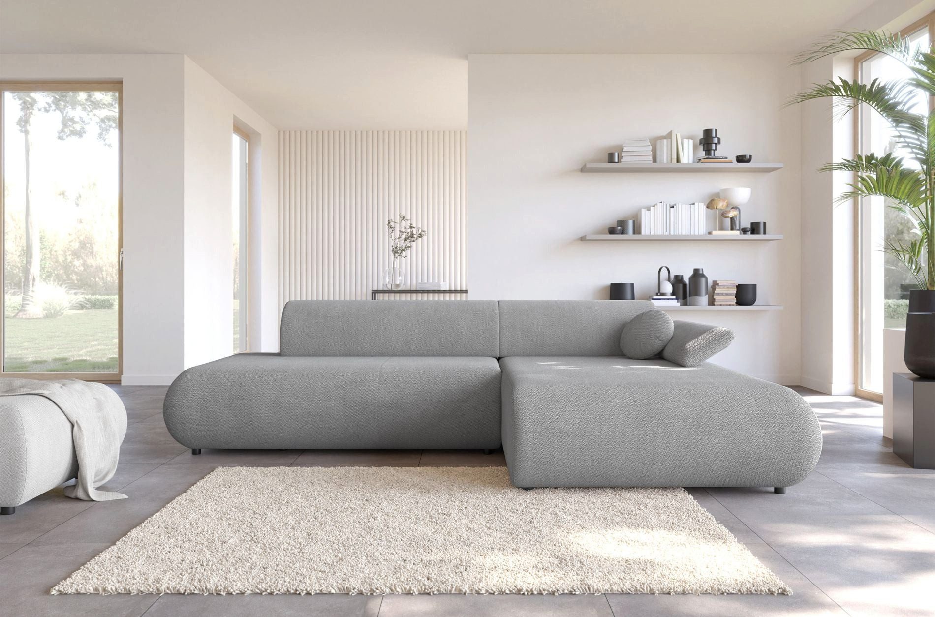 Selsey Ecksofa HAMIEL, mit Soft-Touch-Chenille, Schlaffunktion und Stauraum 286 cm