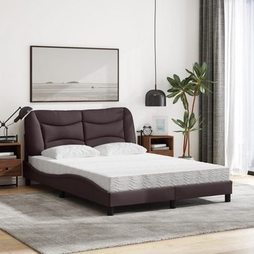 vidaXL Bett Bett mit Matratze Dunkelbraun 120x200 cm Stoff