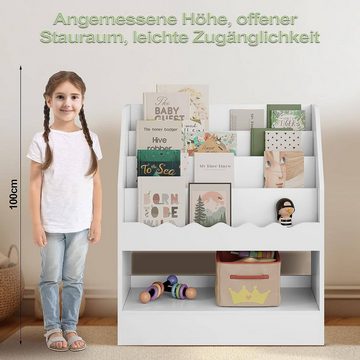 Woltu Bücherregal, 1-tlg., Kinderregal mit 5 Fächern 70x80x30 cm