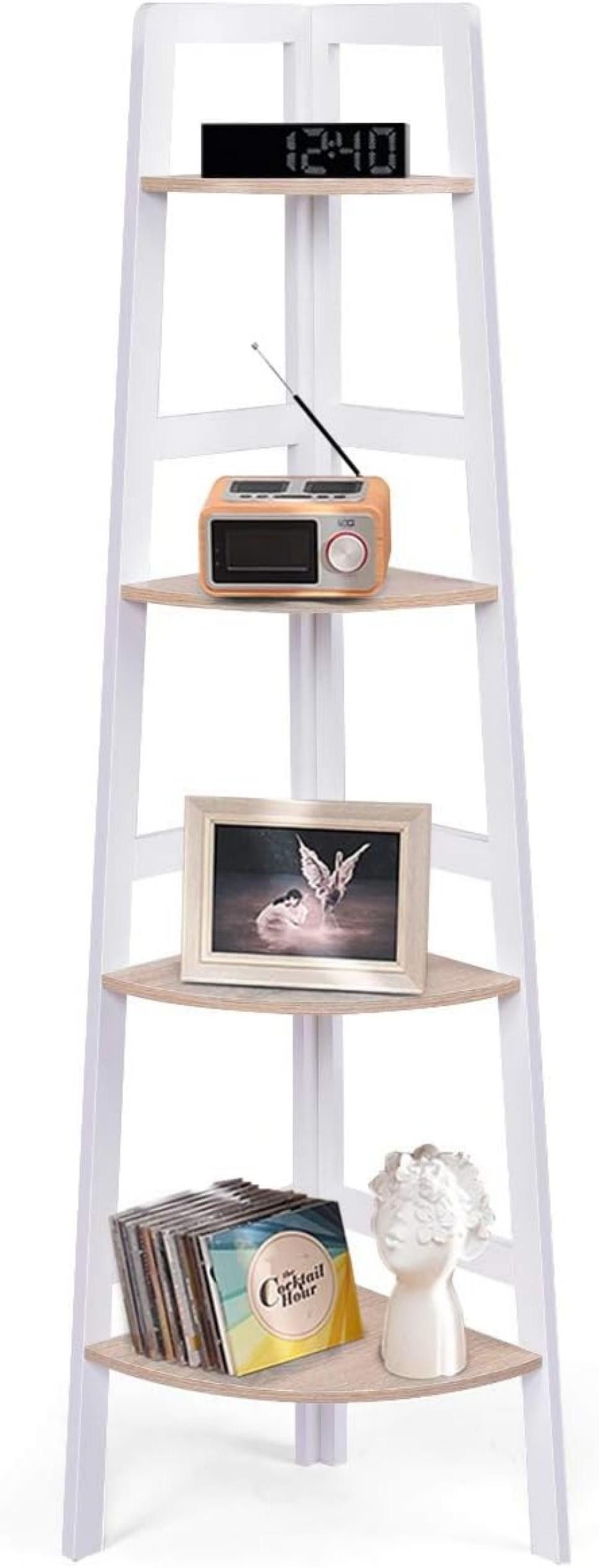 KOMFOTTEU Eckregal Standregal, aus Holz, 4 günstig online kaufen
