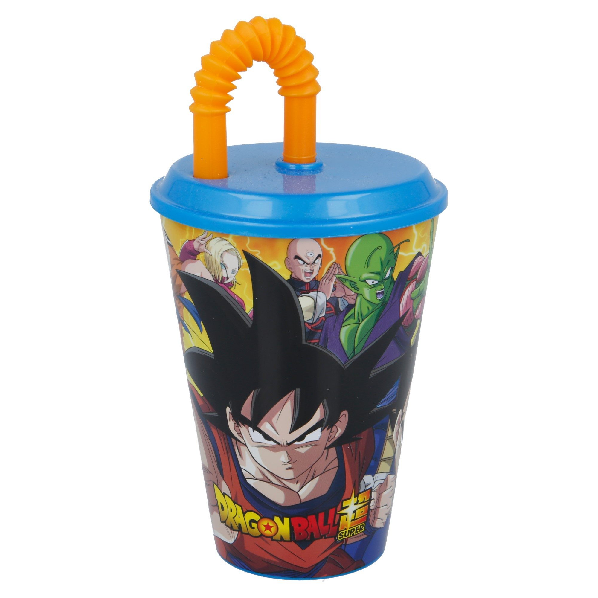 Dragon Ball Kinderbecher, PP, mit Deckel und Trinkhalm 430 ml BPA frei