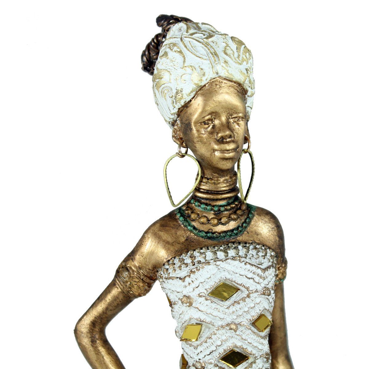 mit auf Afrika Frau handbemalt Hand Figur Afrikanische Dekofiguren, Hüfte Deko der colourliving Afrikafigur