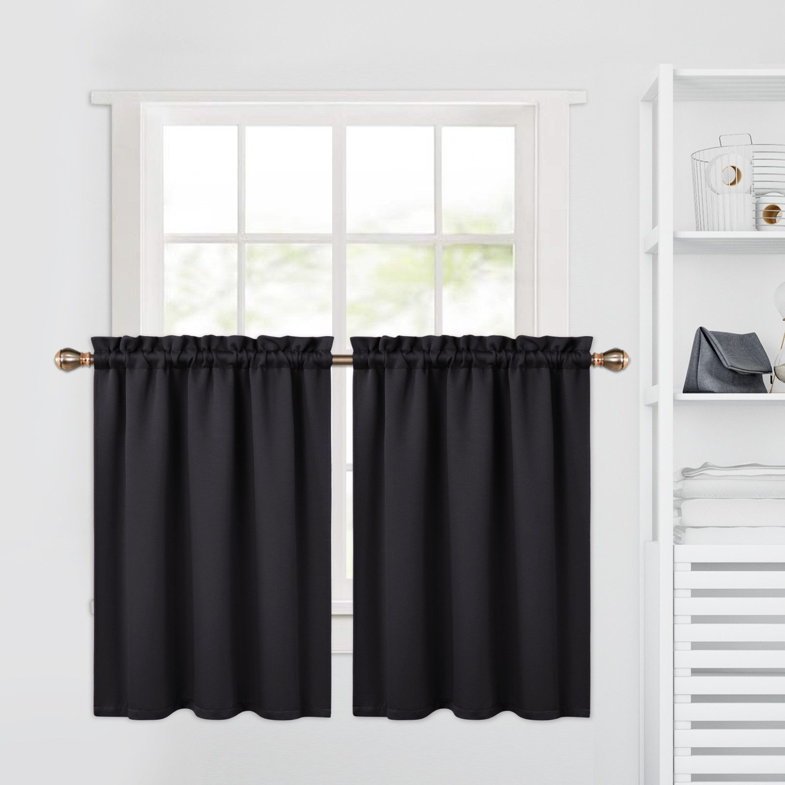 GarveeMore Verdunkelungsvorhang Blickdichte Verdunkelungs‑Valance aus 230GSM Mikrofaser, wärme (2 St), Waschmaschinenfest & farbbeständig für langjährige Nutzun – Bild 4 von 5