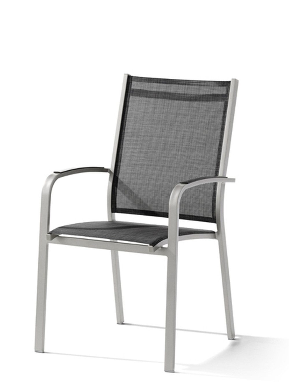 Stapelstuhl in Grau, Kunstfasergewebe Textilux® - 57x98x64cm (BxHxT)