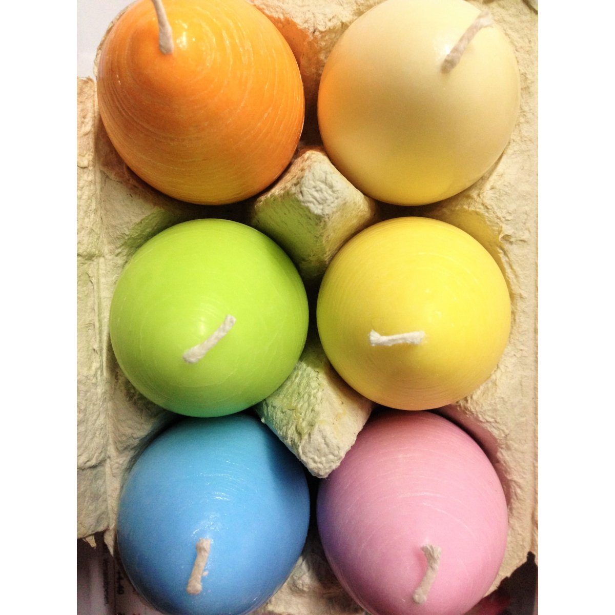 Amabiente Stumpenkerze bunte Eierkerzen UOVO im Eierkarton