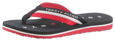 Tommy Hilfiger TOMMY LOVES NY BEACH SANDAL Zehentrenner, Sommerschuh, Schlappen, Poolsildes mit Logo ausf der Laufsohle