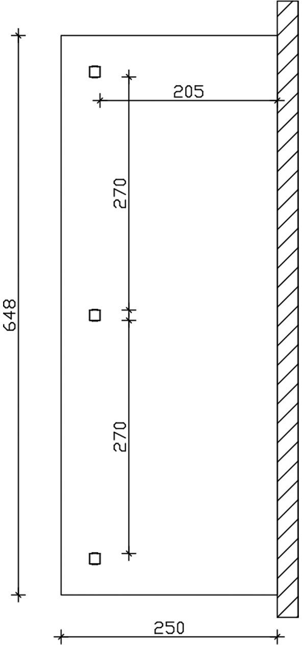 Skanholz Terrassendach Rimini, BxT: 648x250 cm, Bedachung Doppelstegplatten, Douglasie