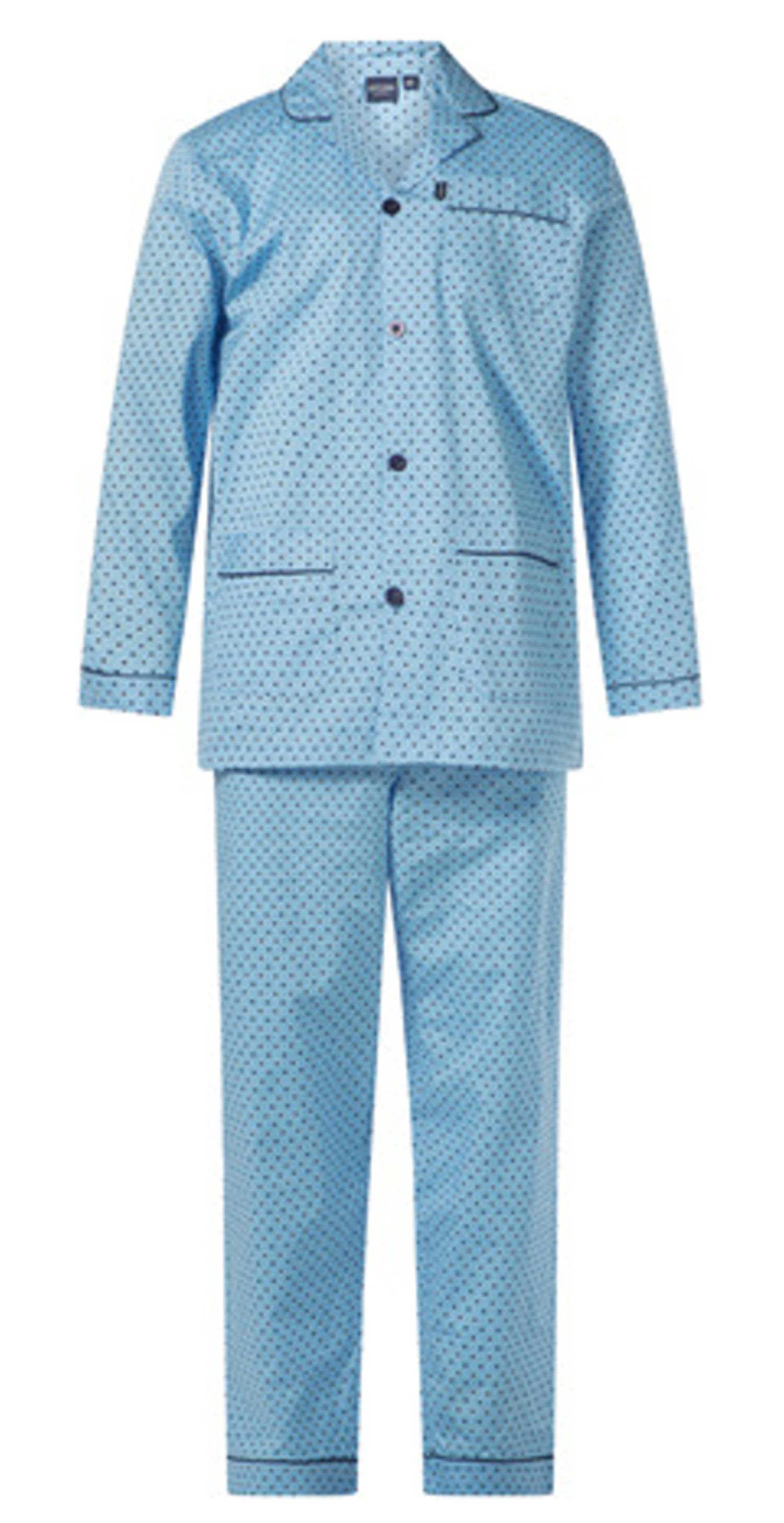 Gentlemen Schlafanzug Herren Pyjama geknöpft (2 tlg) Baumwolle