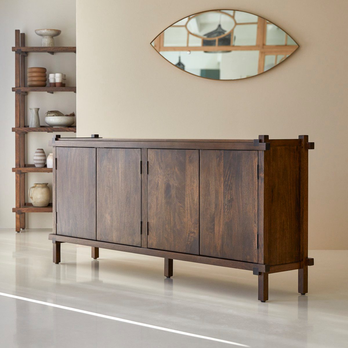 Tikamoon Sideboard Sideboard Arko aus Mangoholz 190 cm