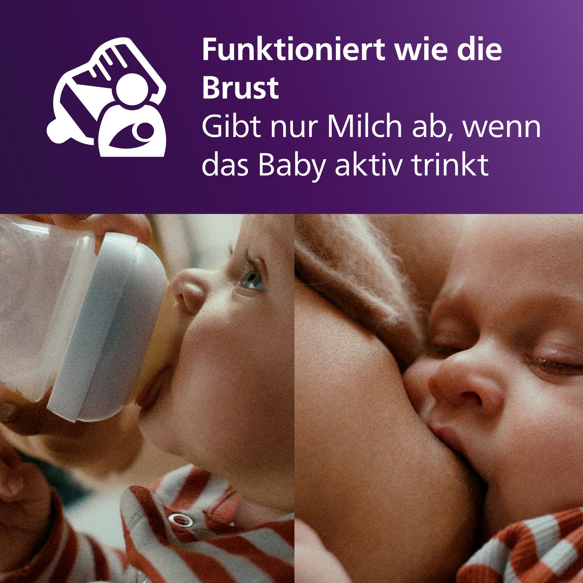 Philips AVENT Babyflasche Natural Response Starter-Set für Neugeborene SCD838/11, 4 Flaschen, ultra soft Schnuller und Flaschenbürste