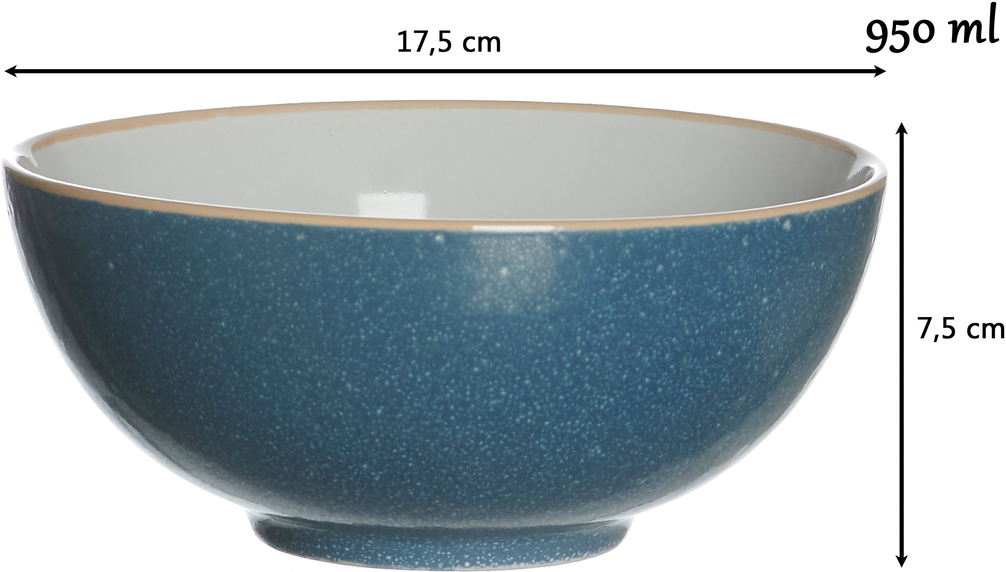 Ritzenhoff Breker Steinzeug, blau & (Set, Buddha-Bowls, 17,5 Puebla, 2-tlg), Ø Schale cm