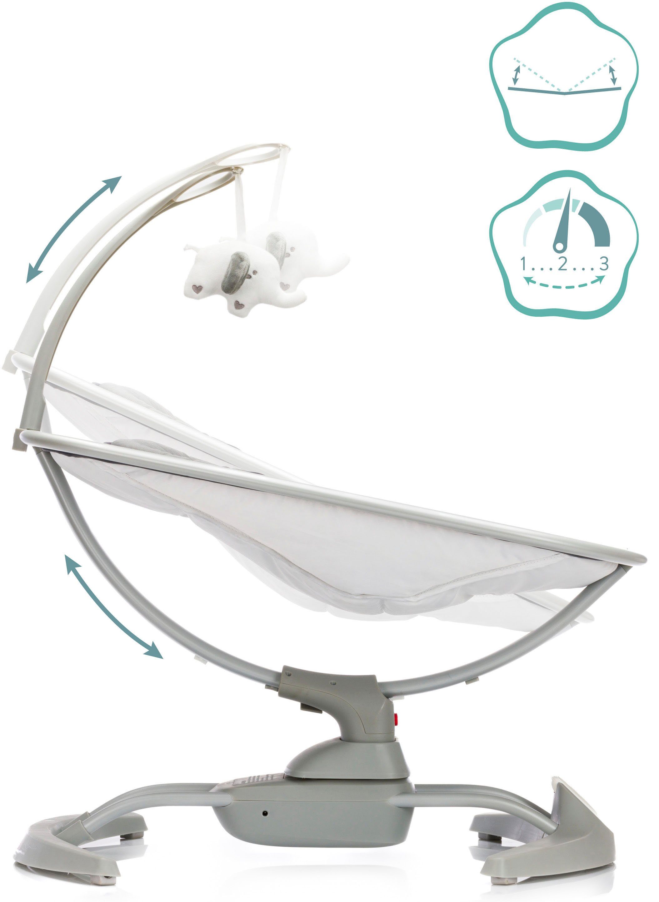 Fillikid Babywippe Mimi, grau, inkl. Fernbedienung