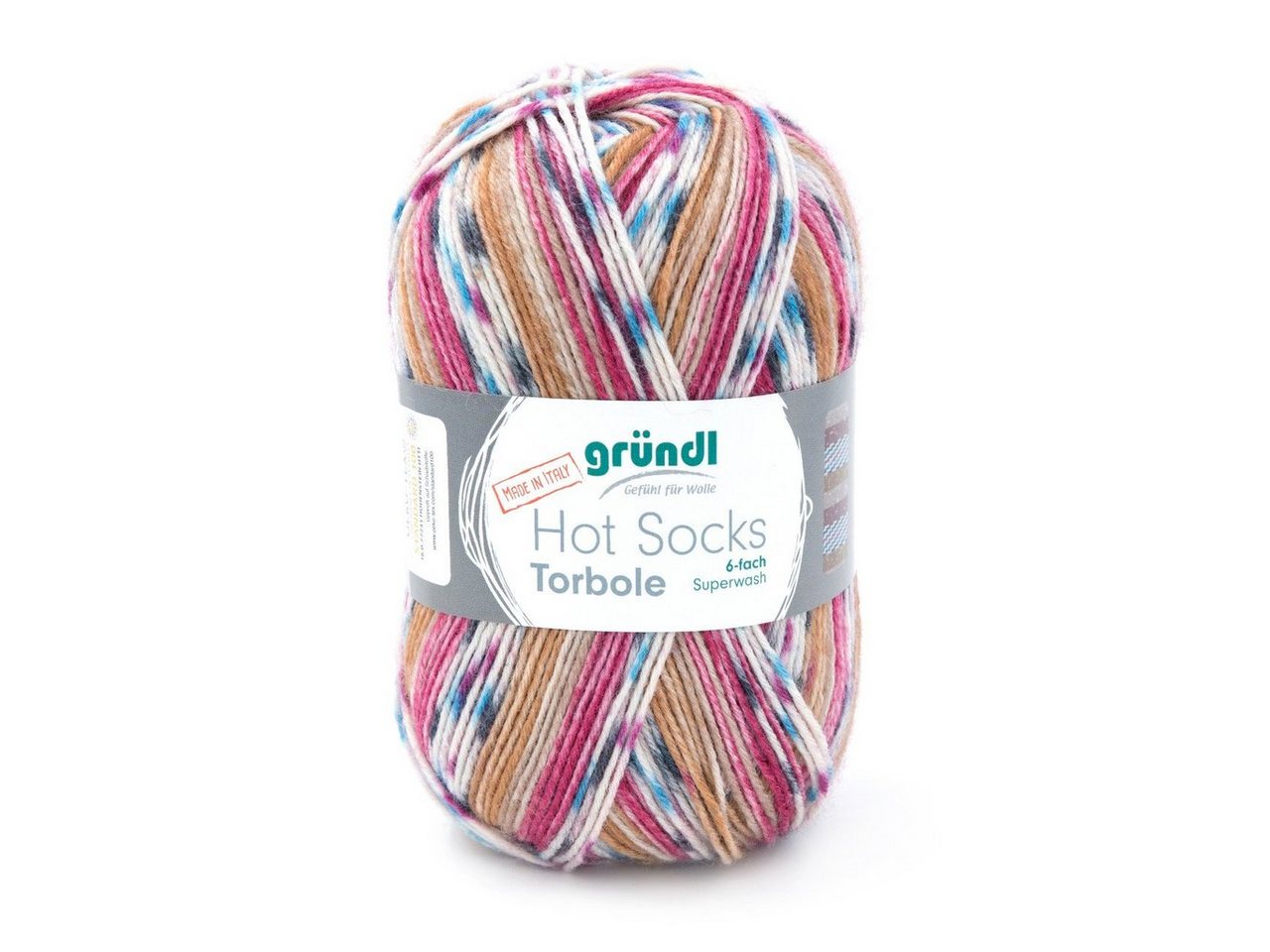 Thumbnail - Gründl Gründl Sockenwolle Hot Socks Torbole, 6-fach, 150 Häkelwolle
