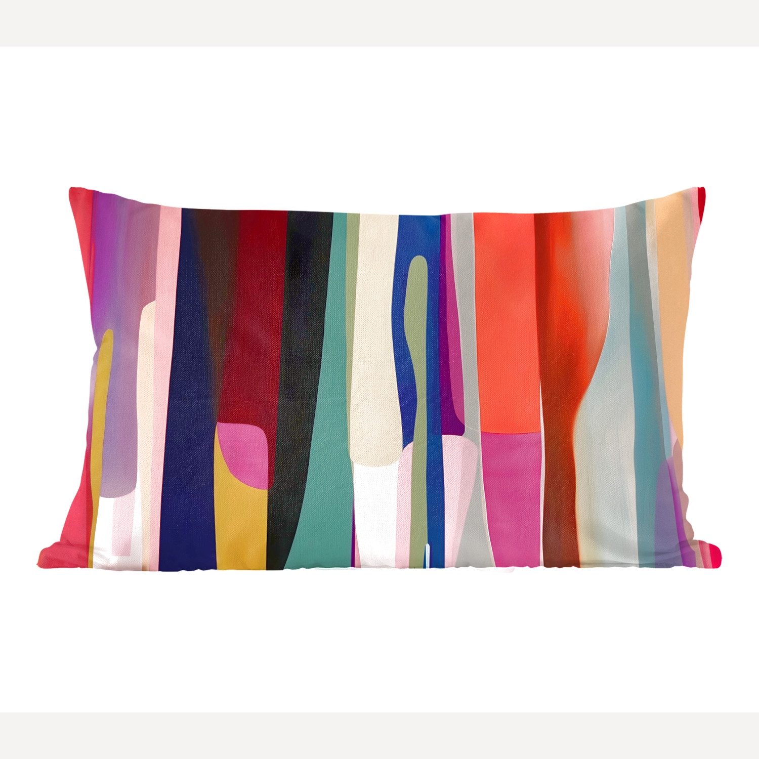 MuchoWow Dekokissen Farbvarianten - Vertikal - Bunt, Dekoration, Zierkissen, Kissen mit Füllung, 50x30 cm