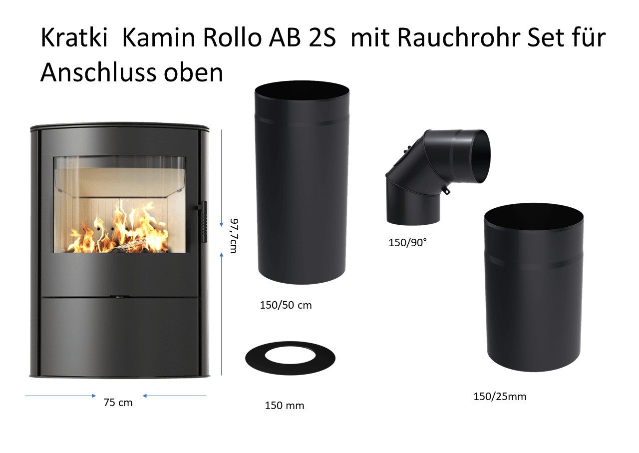 Kratki Kaminofen Kaminofen aus Stahl AB/S/2/RO günstig online kaufen