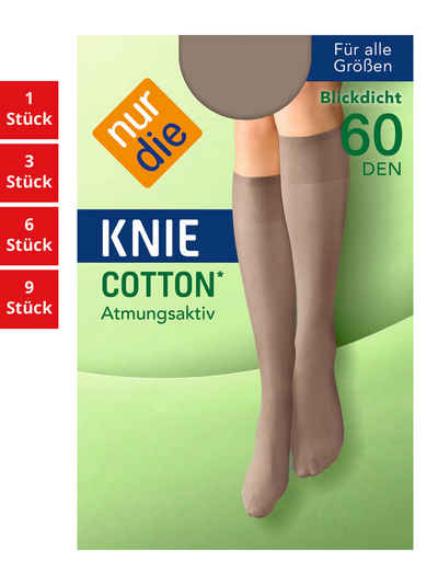Nur Die Kniestrümpfe Cotton 60 DEN Damen (1er/3er/6er/9er Pack, 1-Paar) Knie-strümpfe thermo-socken overknee
