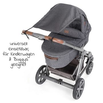 Zamboo Kinderwagen-Sonnenschutzhülle Universal - Grau, Sonnensegel für Kinderwagen Sonnenschutz - Sonnenverdeck Babywanne