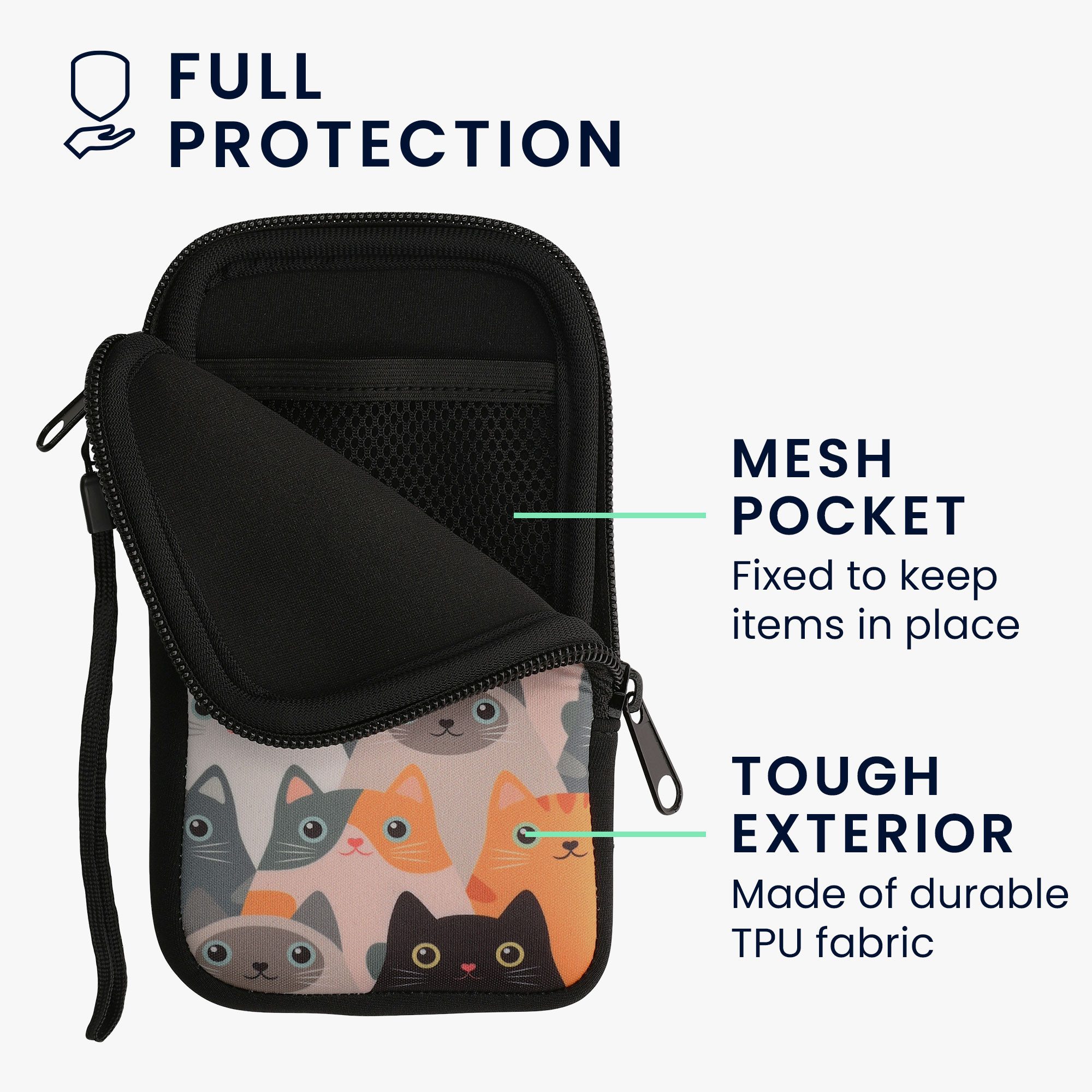 kwmobile Handytasche Handytasche für Smartphones L - 6,5" (1-tlg), Neopren Handy Tasche Hülle Cover Case Schutzhülle