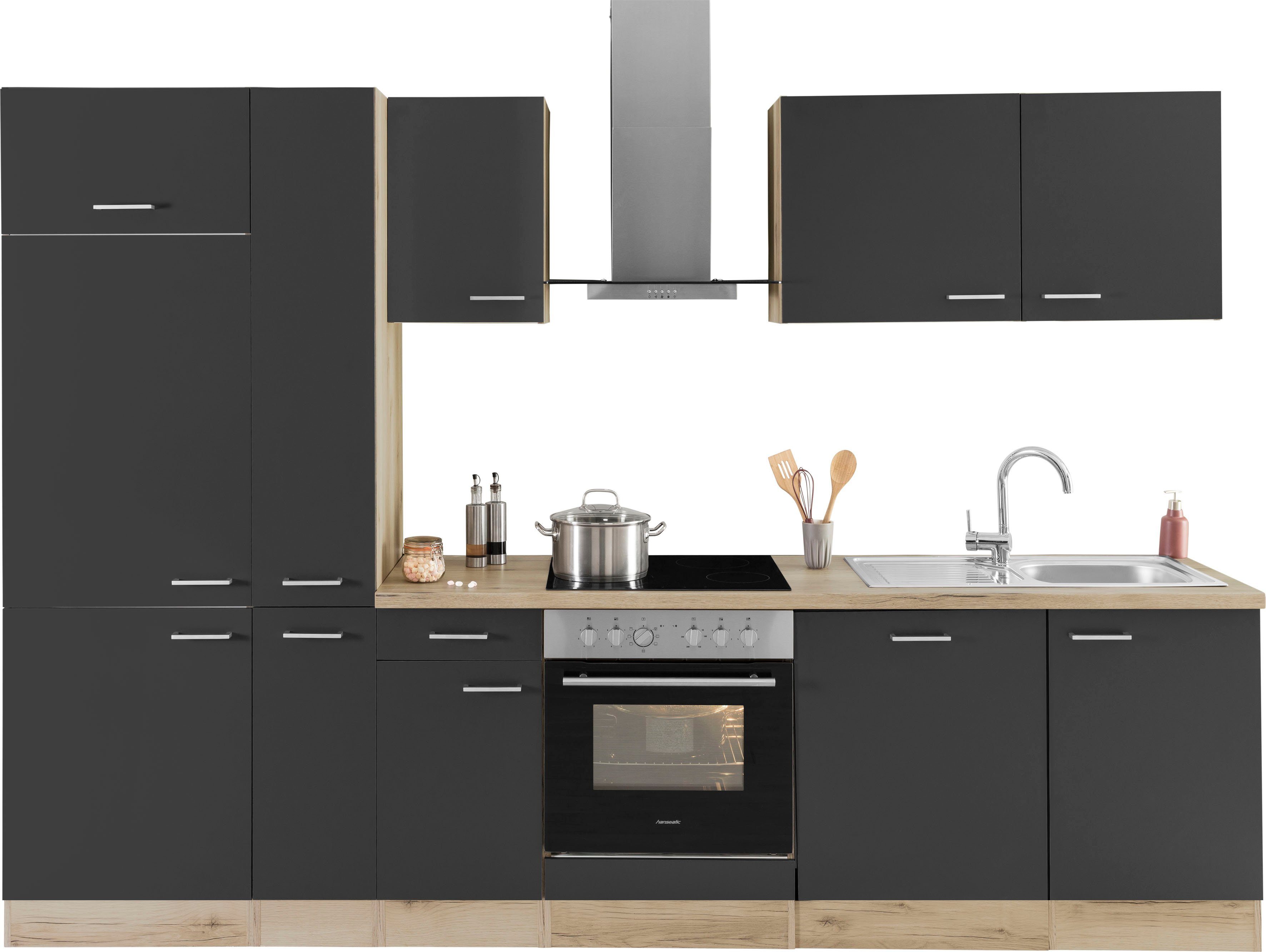 OPTIFIT Küchenzeile Iver Breite 300 cm, mit Hanseatic E-Geräten, inkl. Kühl günstig online kaufen