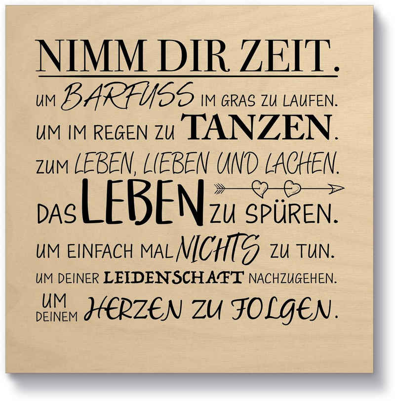 Artland Holzbild »Nimm dir Zeit«, Sprüche & Texte (1 St)