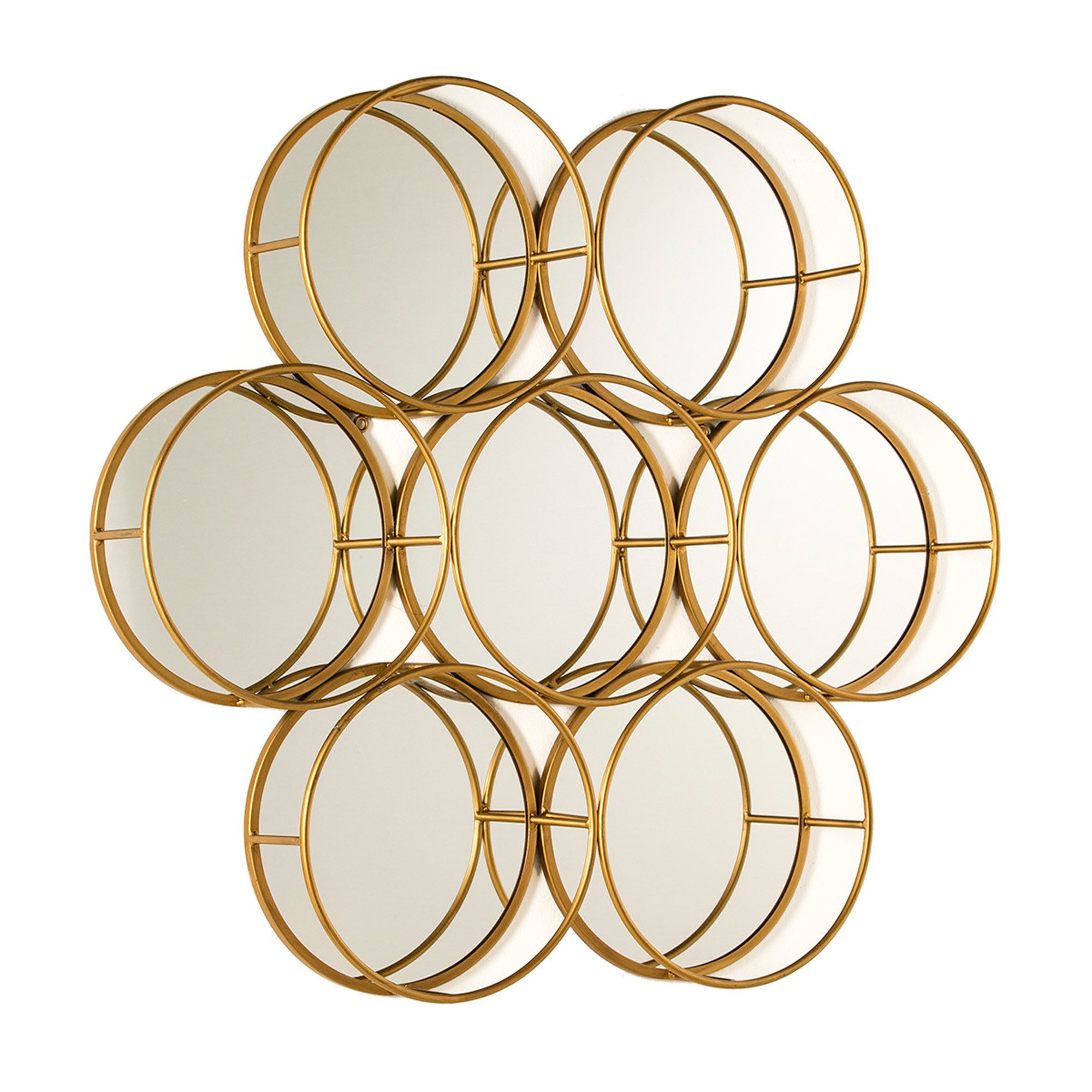 Cosy Home Ideas Wandspiegel Spiegel rund 7 Einzelspiegel Metall gold farbig, Wandspiegel