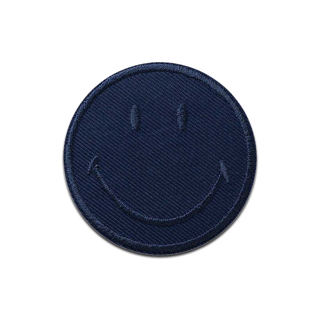Smiley Aufnäher Bügelbild, Aufbügler, Applikationen, Patches, Flicken, zum aufbügeln, Polyester, Mono-Quick Smiley Blau - Größe: 5 x 5 cm