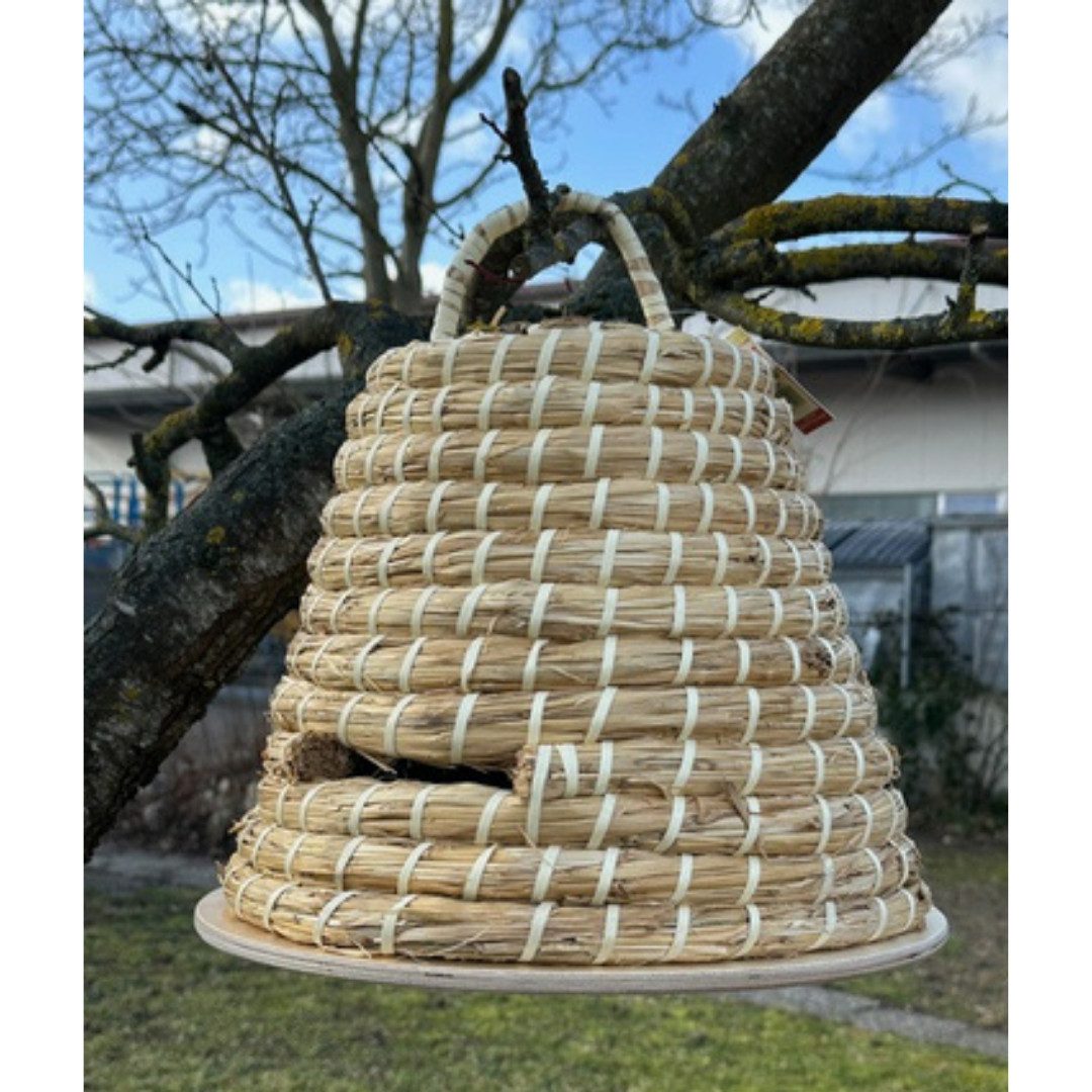 ELMATO Bienenkiste Elmato 18081 Bienenkorb aus Stroh und Holzrinde ohne Boden, 34x35cm, 1-tlg.