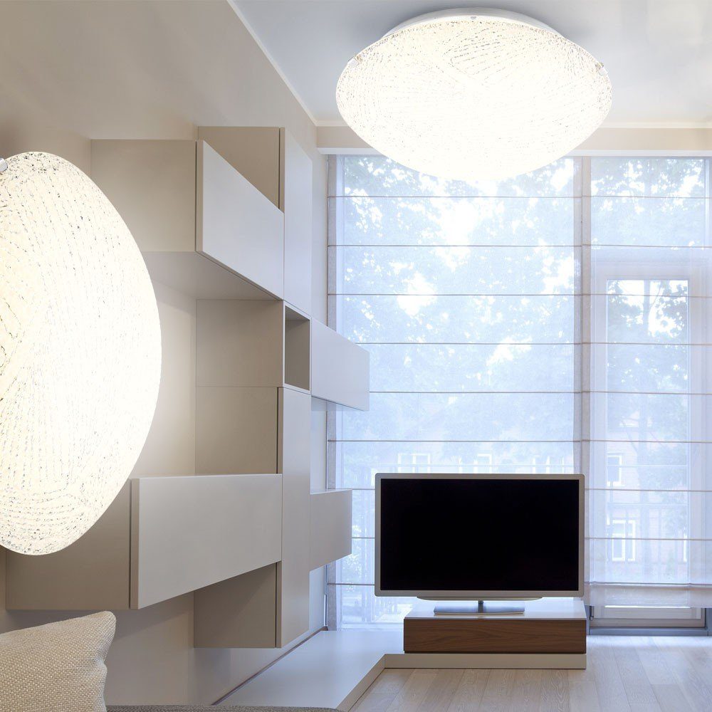 Globo LED Deckenleuchte, LED-Leuchtmittel fest verbaut, Warmweiß, Elegante LED 8 Watt Decken Lampe Glas Gästezimmer Beleuchtung