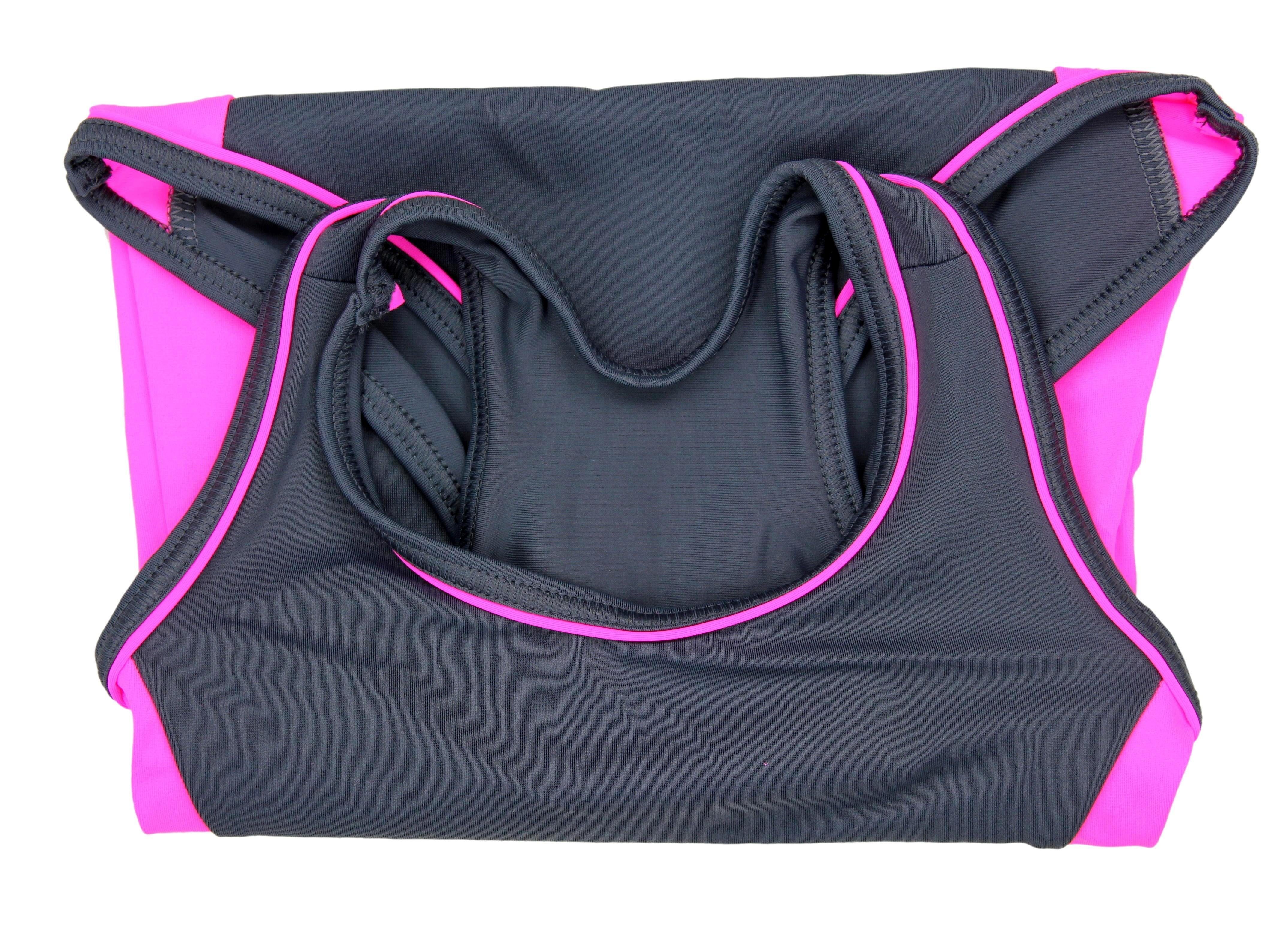 Aquarti Schwimmanzug Aquarti Mädchen Pink Schwimmanzug Racerback mit / Grau Sportlich Badeanzug