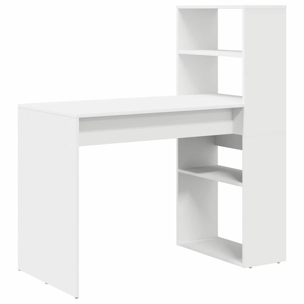 Schreibtisch Schreibtisch mit Regal Weiß 113 x 54 x 120 cm Holzwerkstoff