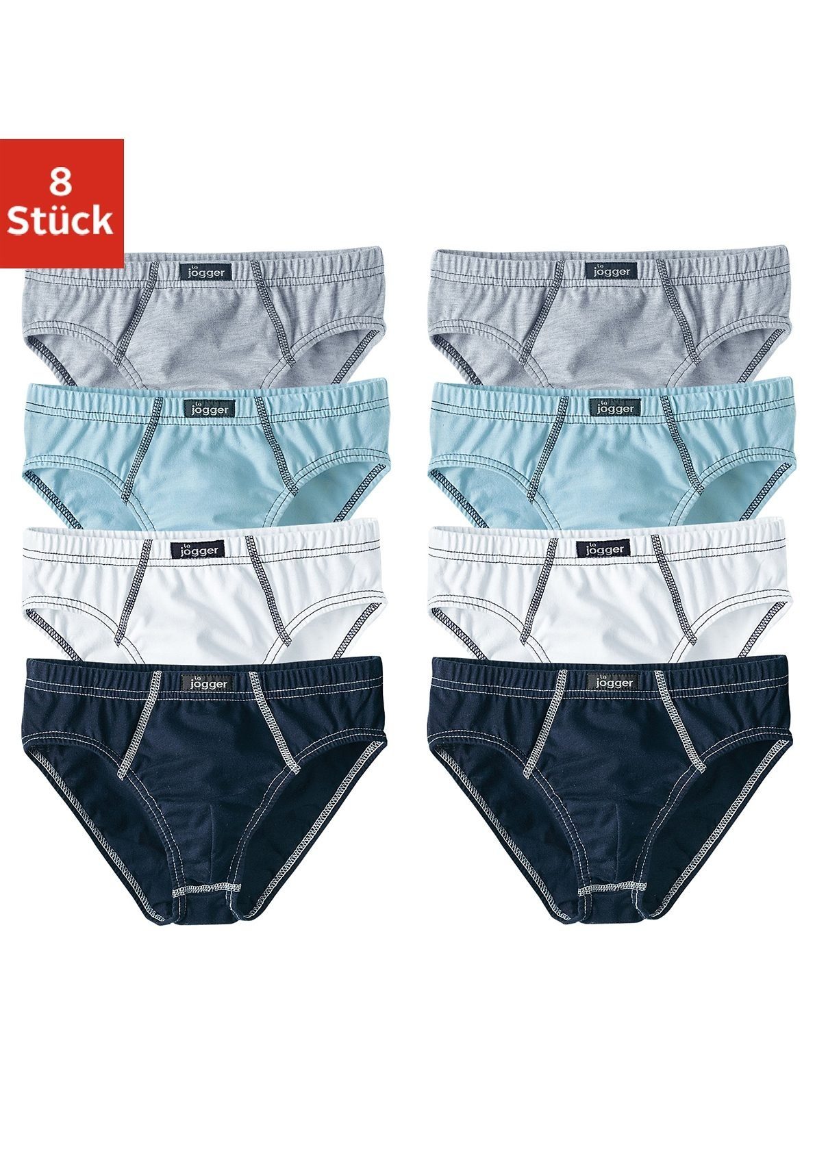 mit 8-St) Slip Nähten (Packung, le jogger® sportlichen