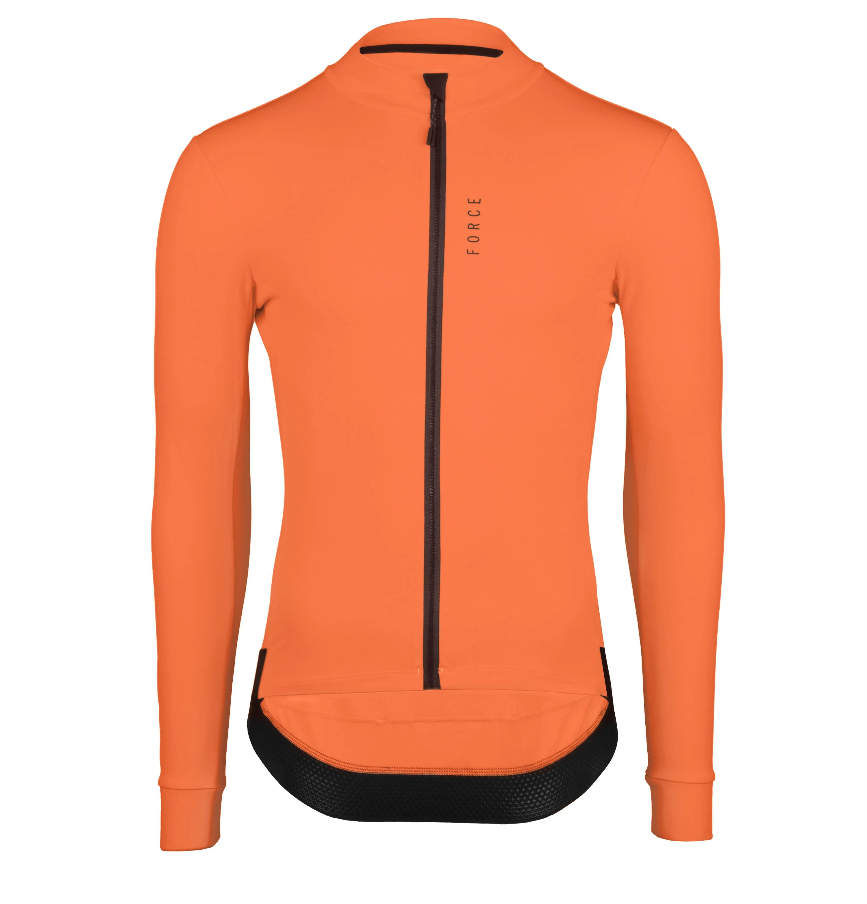 Radtrikot FORCE Jersey ENDLESS Orange gefüttert für +5°C bis +15°C