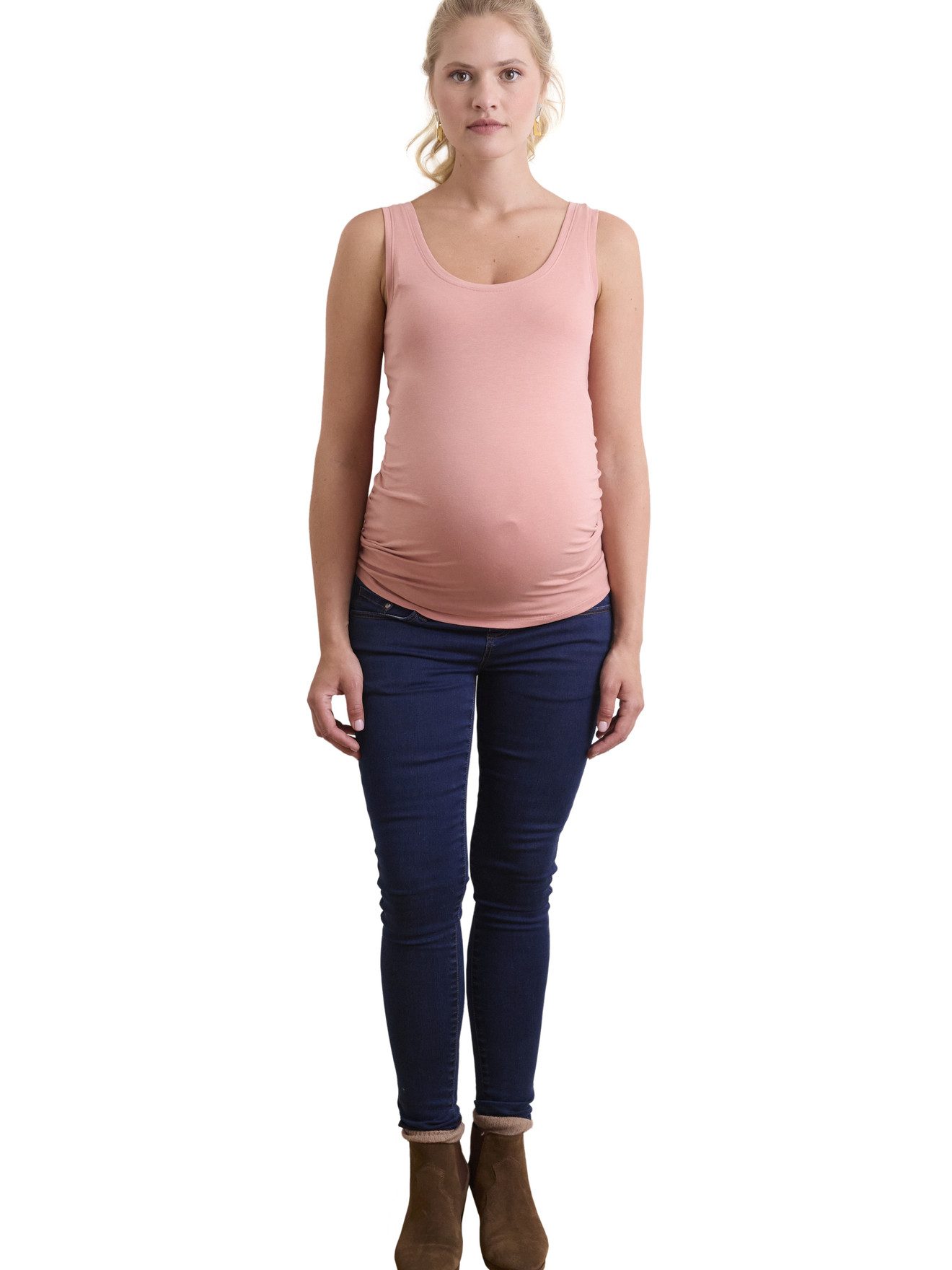 vertbaudet Umstandsjeans Umstands-Jeans mit WATERLESS-Denim, Skinny-Fit Bundweite verstellbar, 2 aufgesetzte Gesäßtaschen – Bild 4 von 5