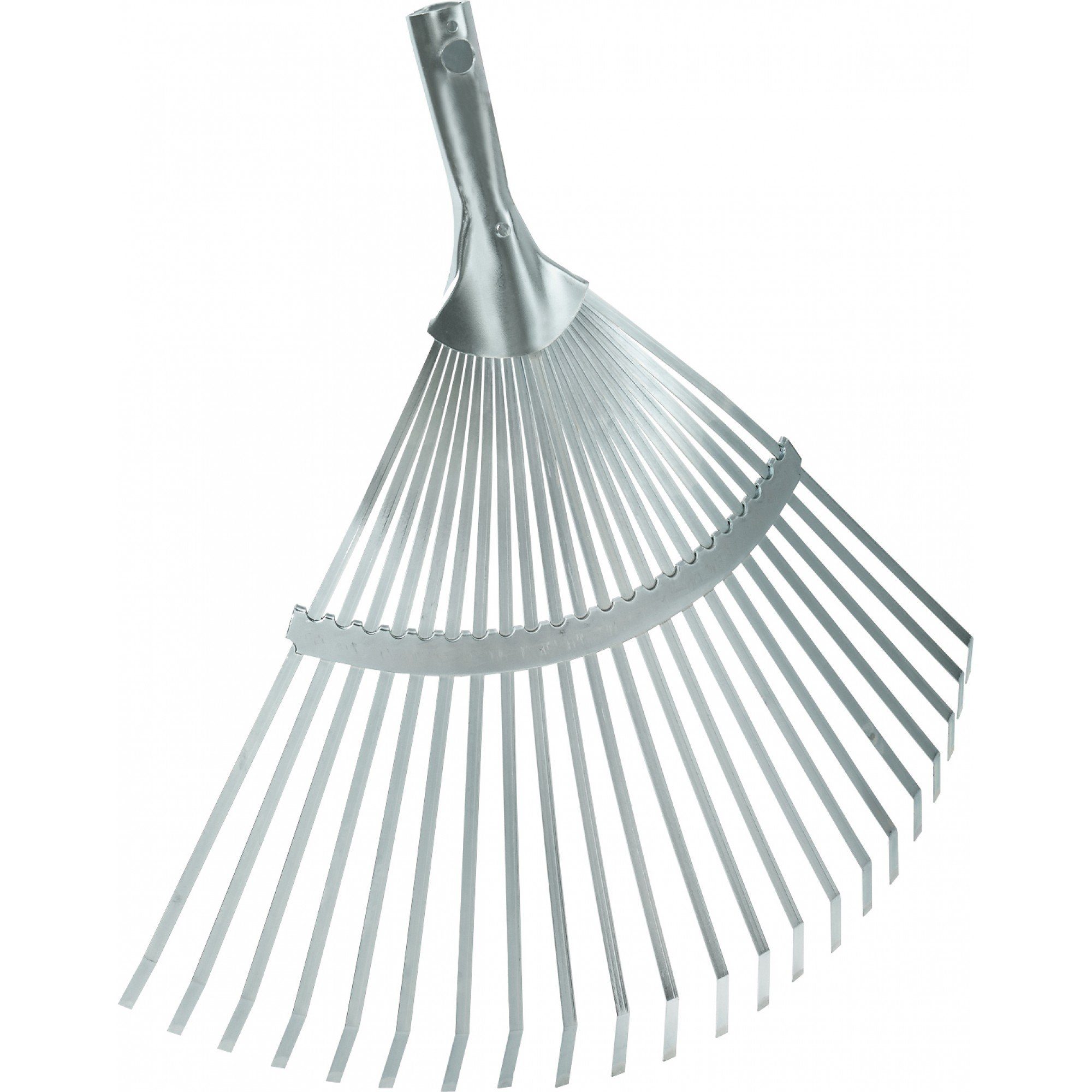 Triuso Fächerbesen Drahtbesen 48 cm mit 22 runden Zinken, 48,00 cm Arbeitsbreite, (1-tlg), 22 runde feststehende Federdrahtzinken, große Stieldülle