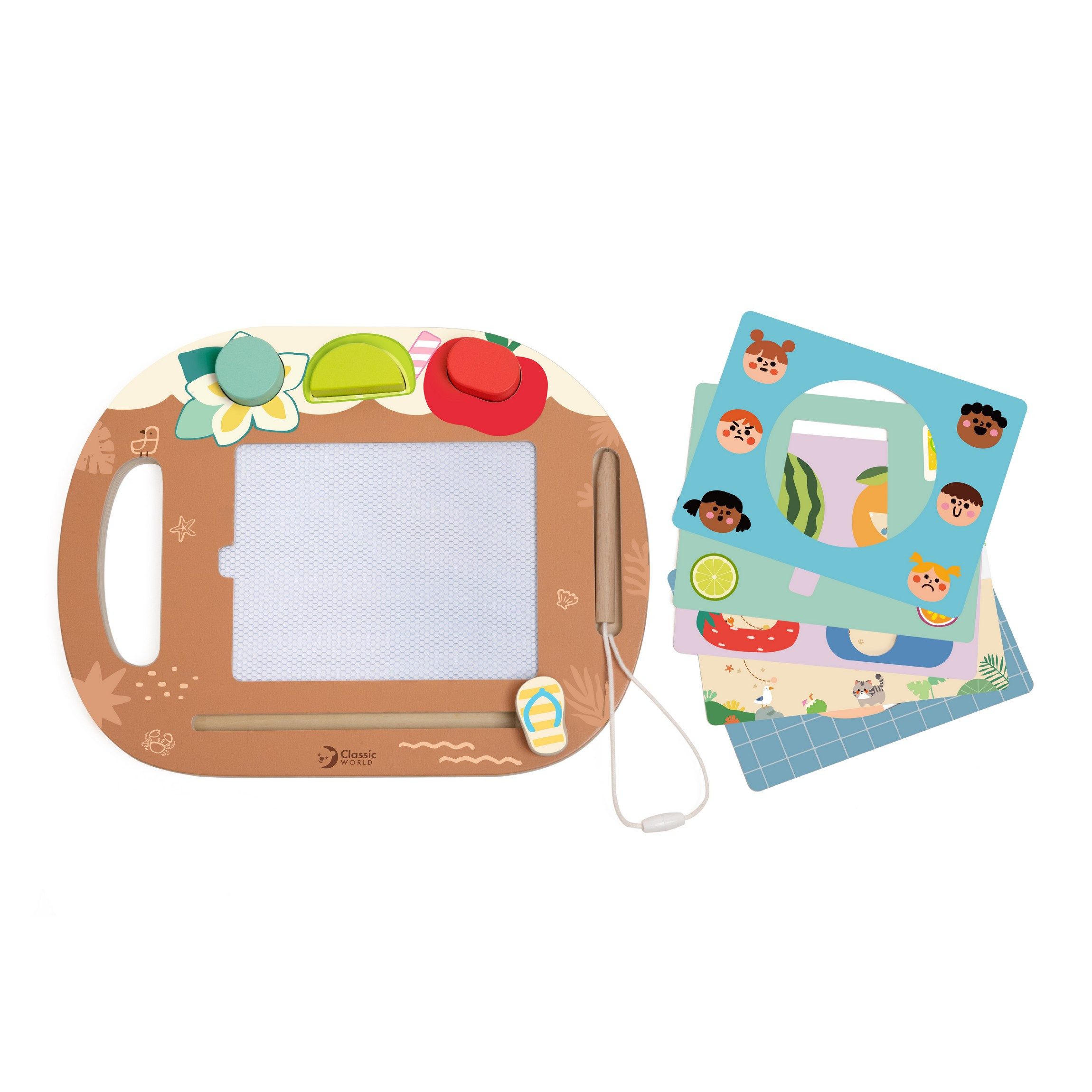 Classic World Zaubertafel Classic World - Magisches Zeichenbrett - 30,3x23,8x3,8 cm - 2Y+, (9-tlg., 9-teiliges Set)