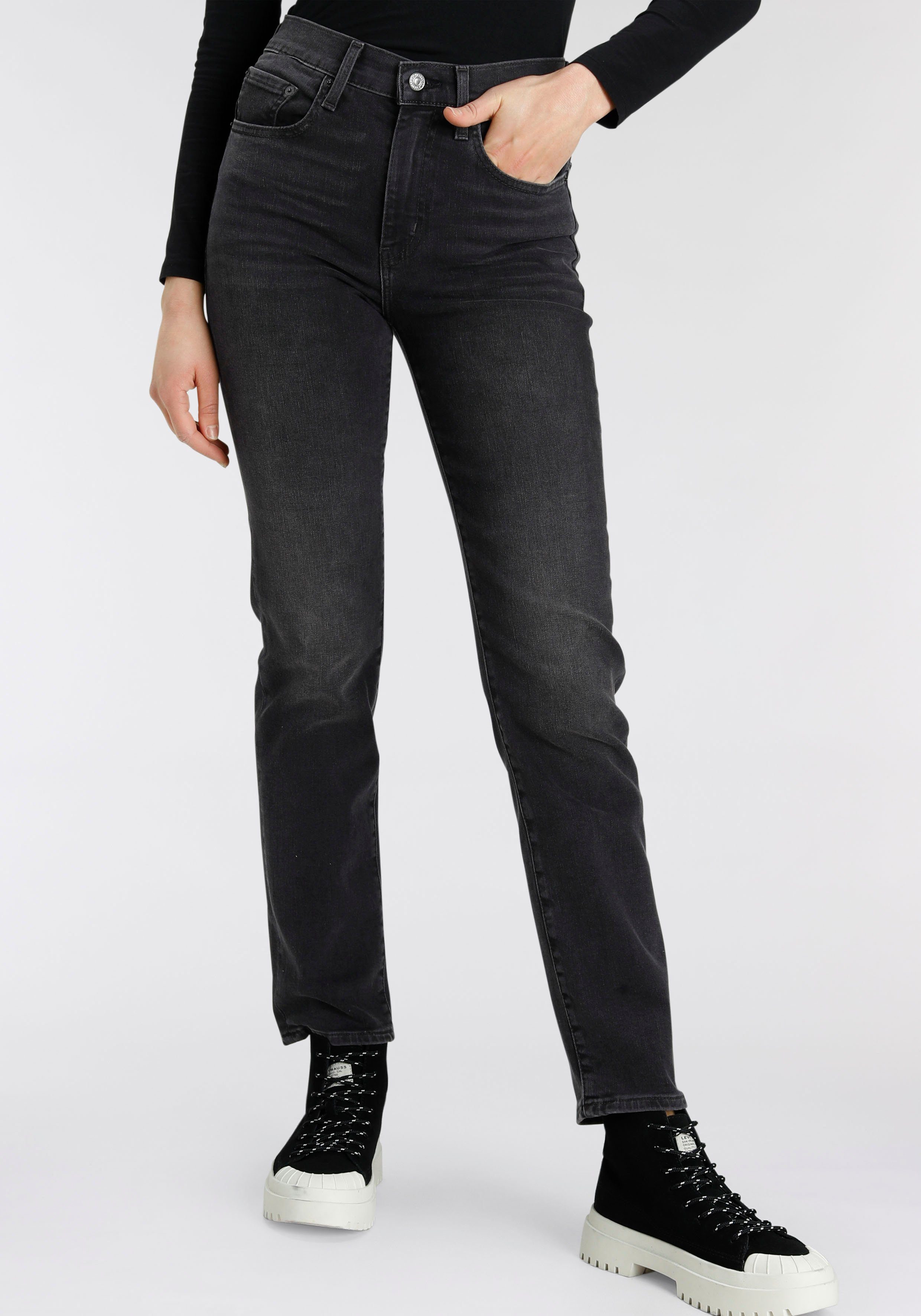 Levi's® Straight-Jeans denim Straight Rise 724 black High