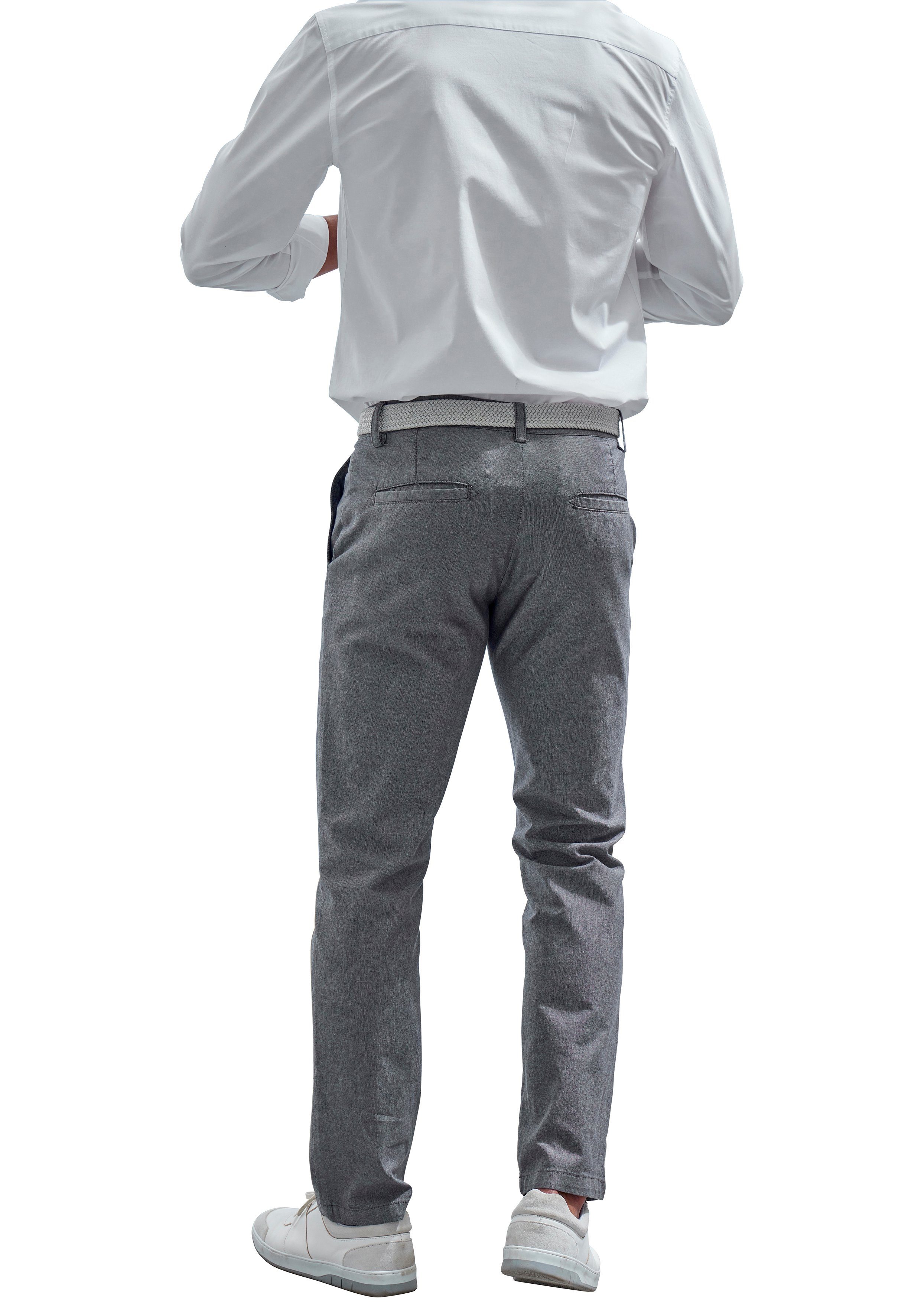 John Devin Chinohose Regular-fit, lange Oxford Hose aus elastischer Baumwoll-Qualität, in 3 Längen: 30 & 32 & 34