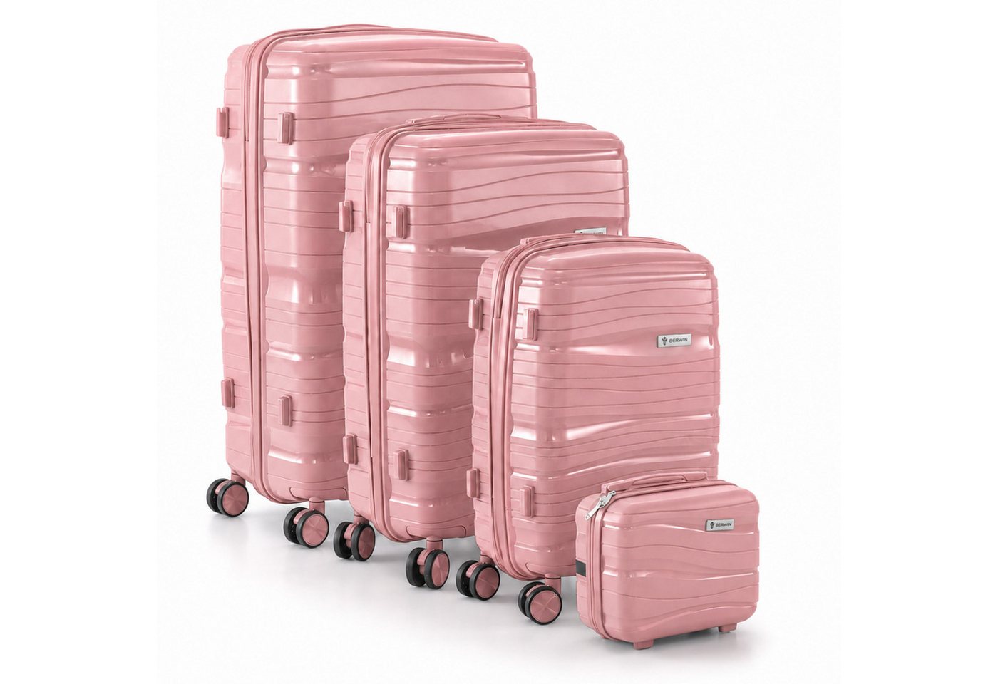 Berwin Trolleyset mit Beautycase Modell Torna Dusty Rose, 4 Rollen, (Set, 4 tlg., MS-19821)