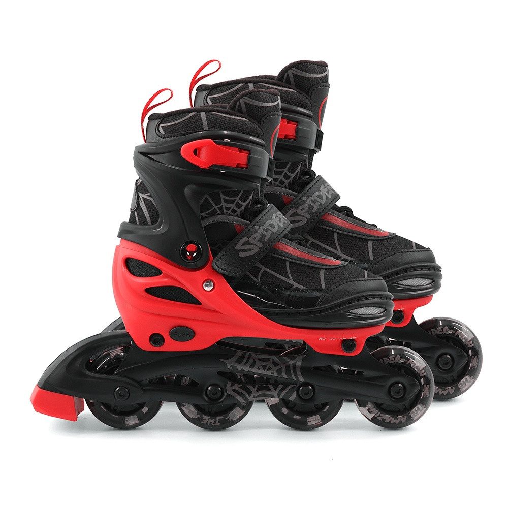 Seven Polska Inlineskates Kinder Inliner Spider-Man Softboots 3 IN 1 - SIZE 34-37 schwarz. LED