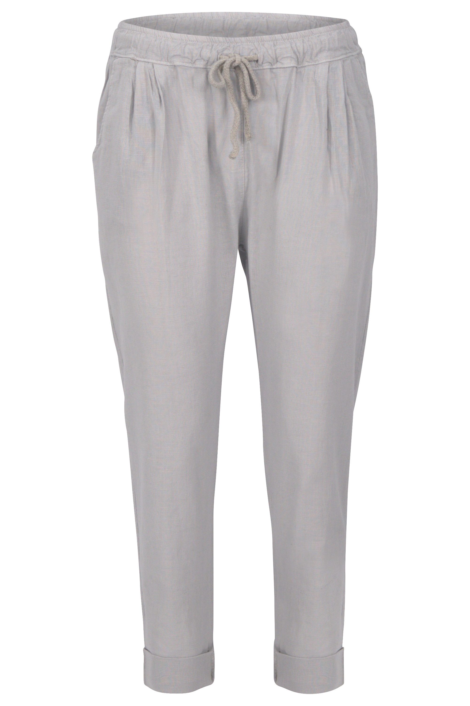 Leinenhose malito Damen Hose aus Leinen, Stoffhose in Unifarben, Freizeithose
