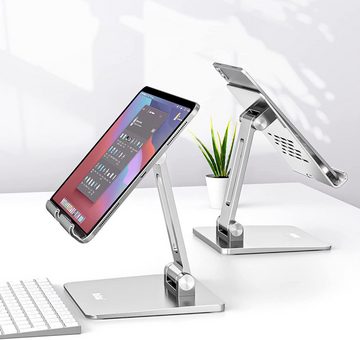 TOWAKIKI Verstellbarer Faltbarer Tablet Halter,Stabiler Aluminium Tischständer Tablet-Ständer