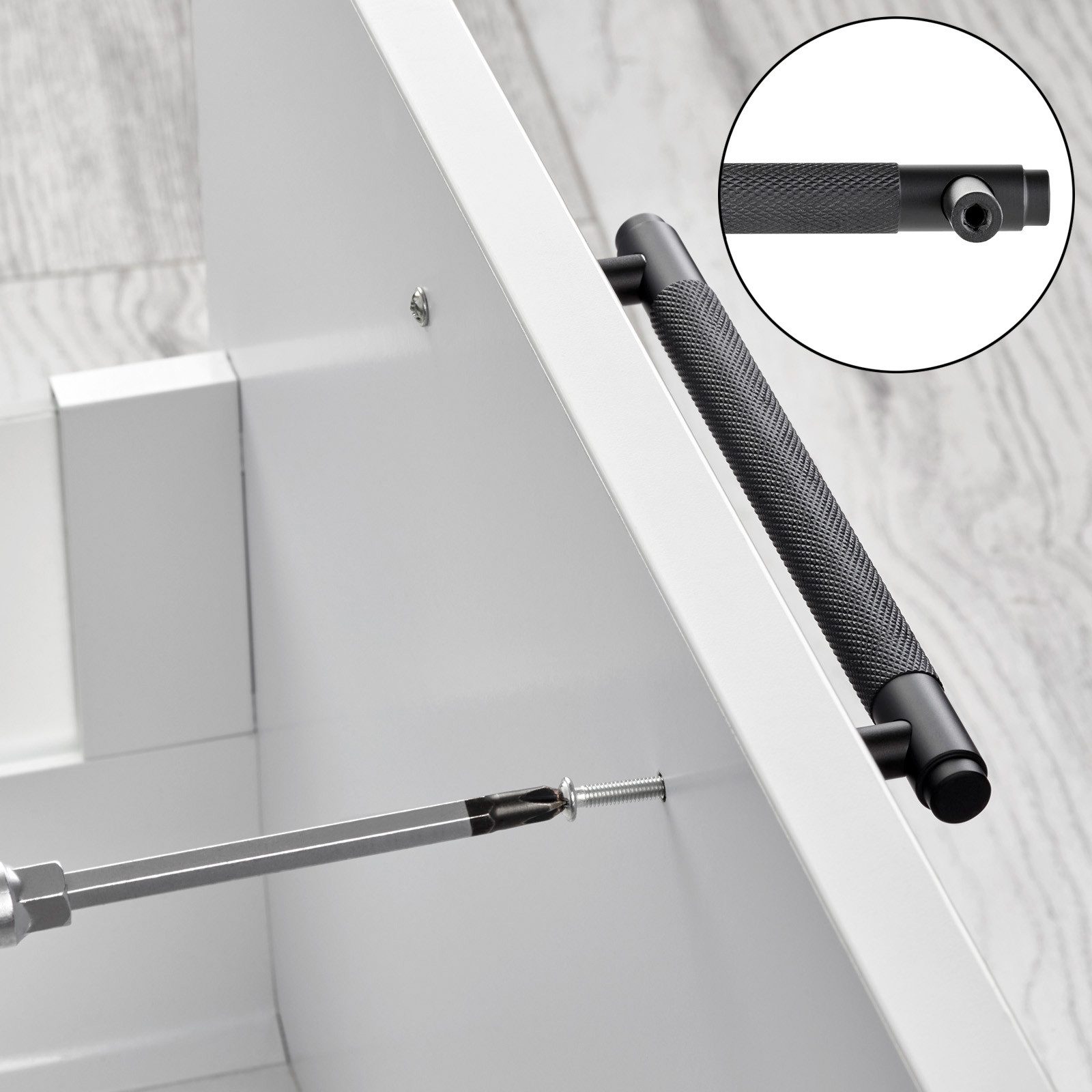 SO-TECH® Möbelgriff Bügelgriff Blackline VIII schwarz matt - inkl. Schrauben (1-St), Schubladengriff Schrankgriff Bohrlochabstand (BA) 96 mm – Bild 5 von 5