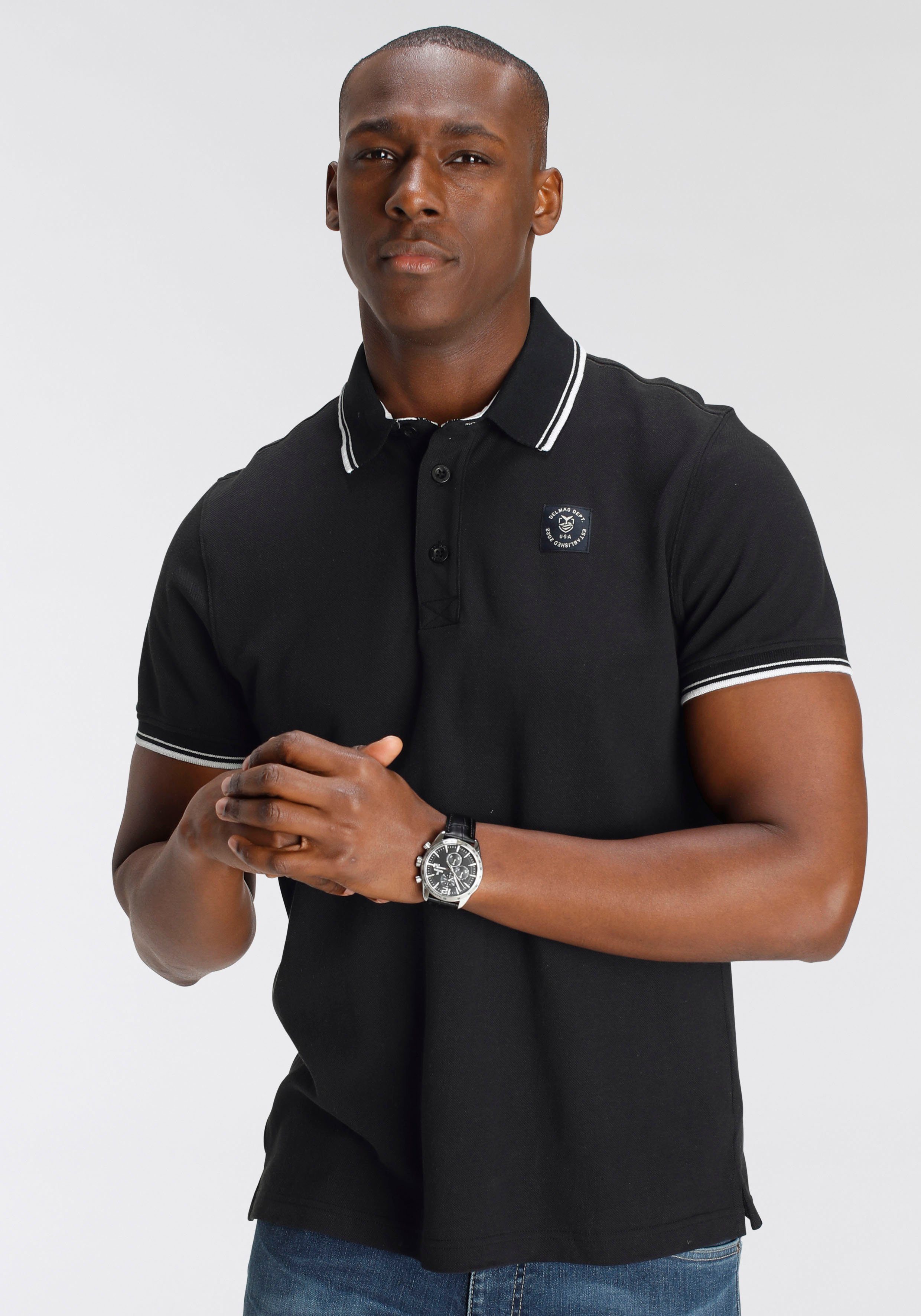 DELMAO Poloshirt mit modischem Brustlabel - NEUE MARKE!