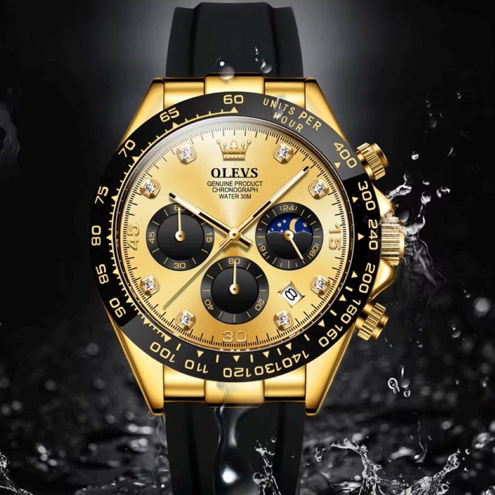 Tidy Quarzuhr Herrenuhr Chronograph mit Silikonarmband günstig online kaufen